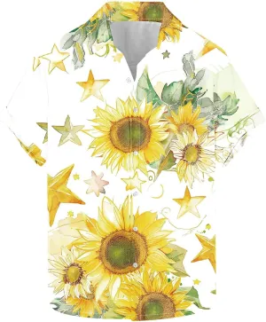 Mens Funny Floral Hawaiian Shirt Loose Fit Beach Vacation Surfing Tropical Summer Casual Outfit