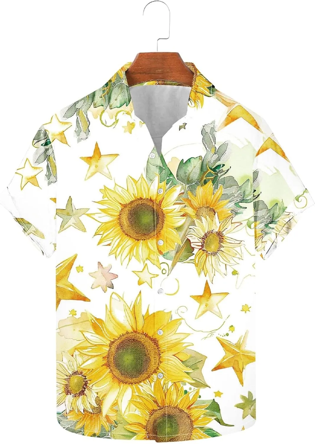 Mens Funny Floral Hawaiian Shirt Loose Fit Beach Vacation Surfing Tropical Summer Casual Outfit