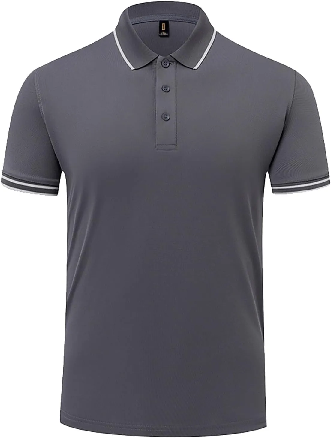Men's Golf Polo Shirt Solid Color Short Sleeve Button Down Collar T Shirt Tennis Fishing Summer Breathable Quick Dry Top