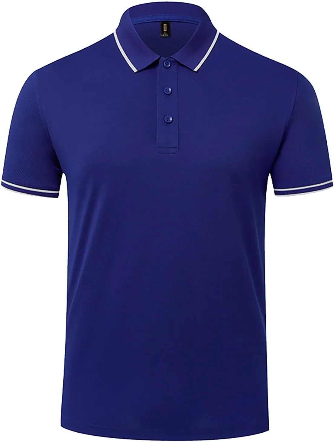 Men's Golf Polo Shirt Solid Color Short Sleeve Button Down Collar T Shirt Tennis Fishing Summer Breathable Quick Dry Top