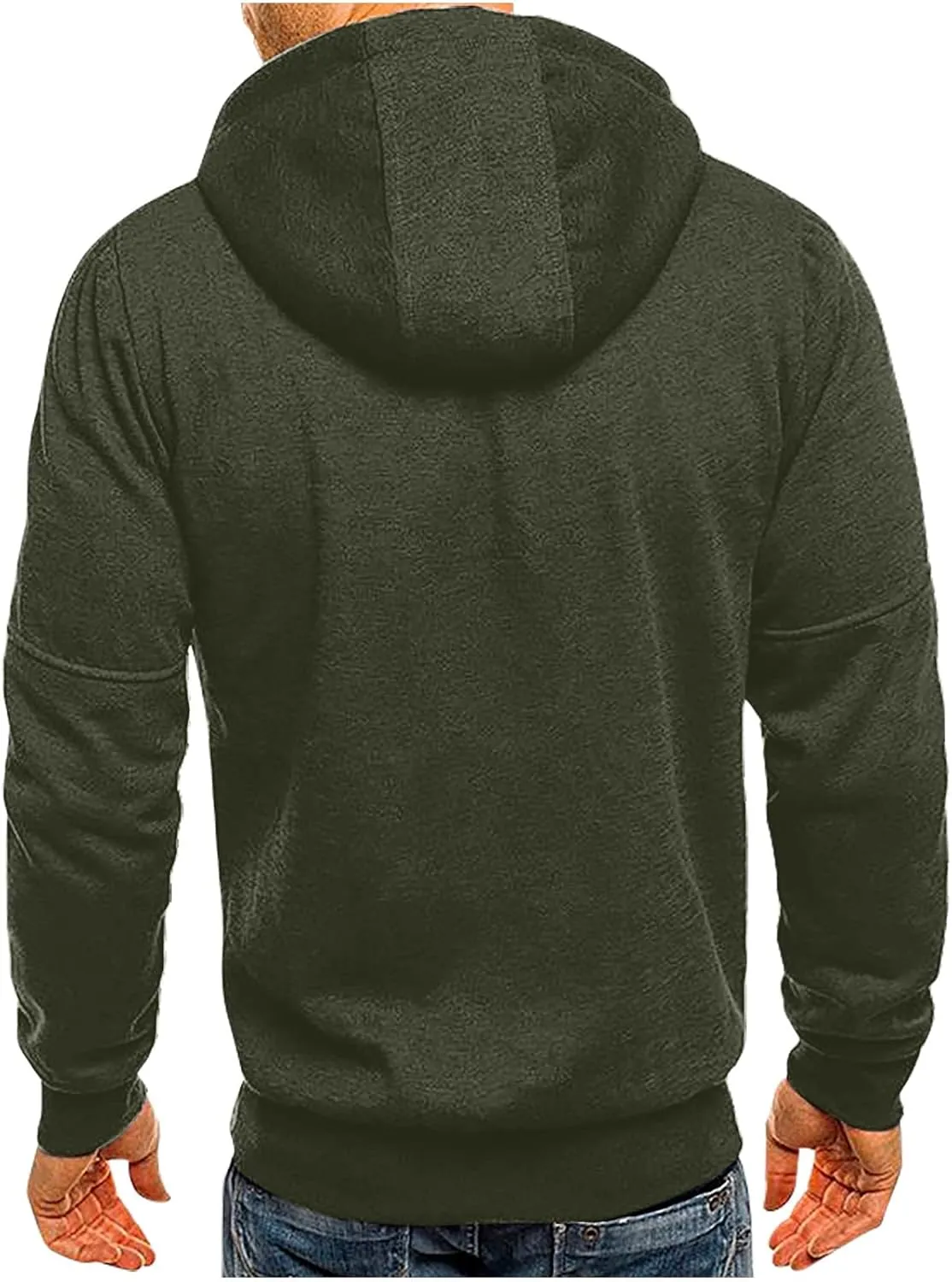 Men's Gym Workout Hooded Sweatshirts Full-Zip Active Hoodies Tops Long Sleeve Casual Hoodie Jacket with Zipper Pocket