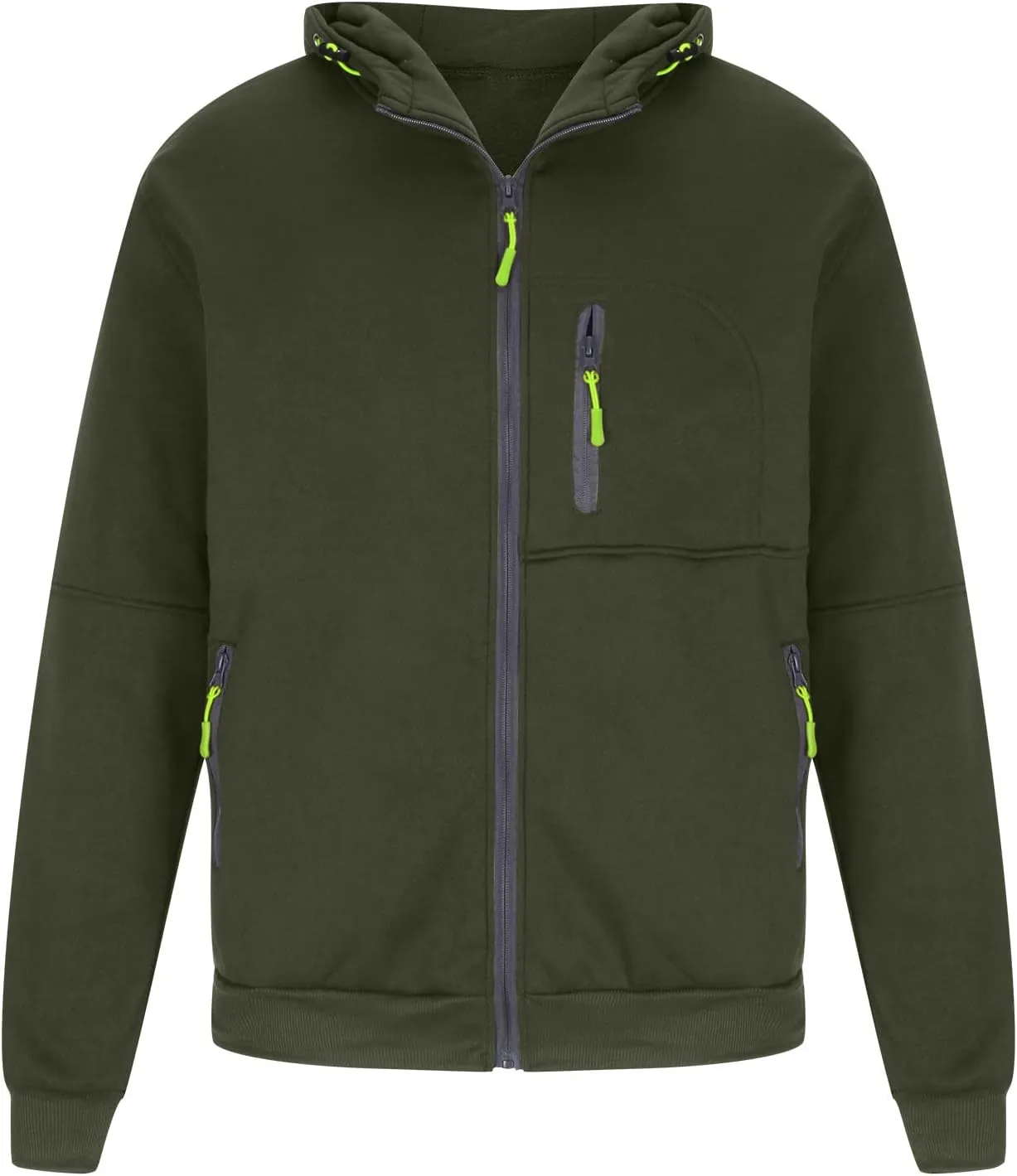Men's Gym Workout Hooded Sweatshirts Full-Zip Active Hoodies Tops Long Sleeve Casual Hoodie Jacket with Zipper Pocket