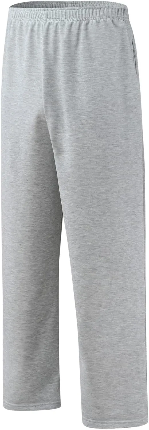 Men's Heavyweight Fleece Cargo Sweatpants Baggy Sweat Pants with Pockets Elastic Waist Drawstring Joggers Trousers