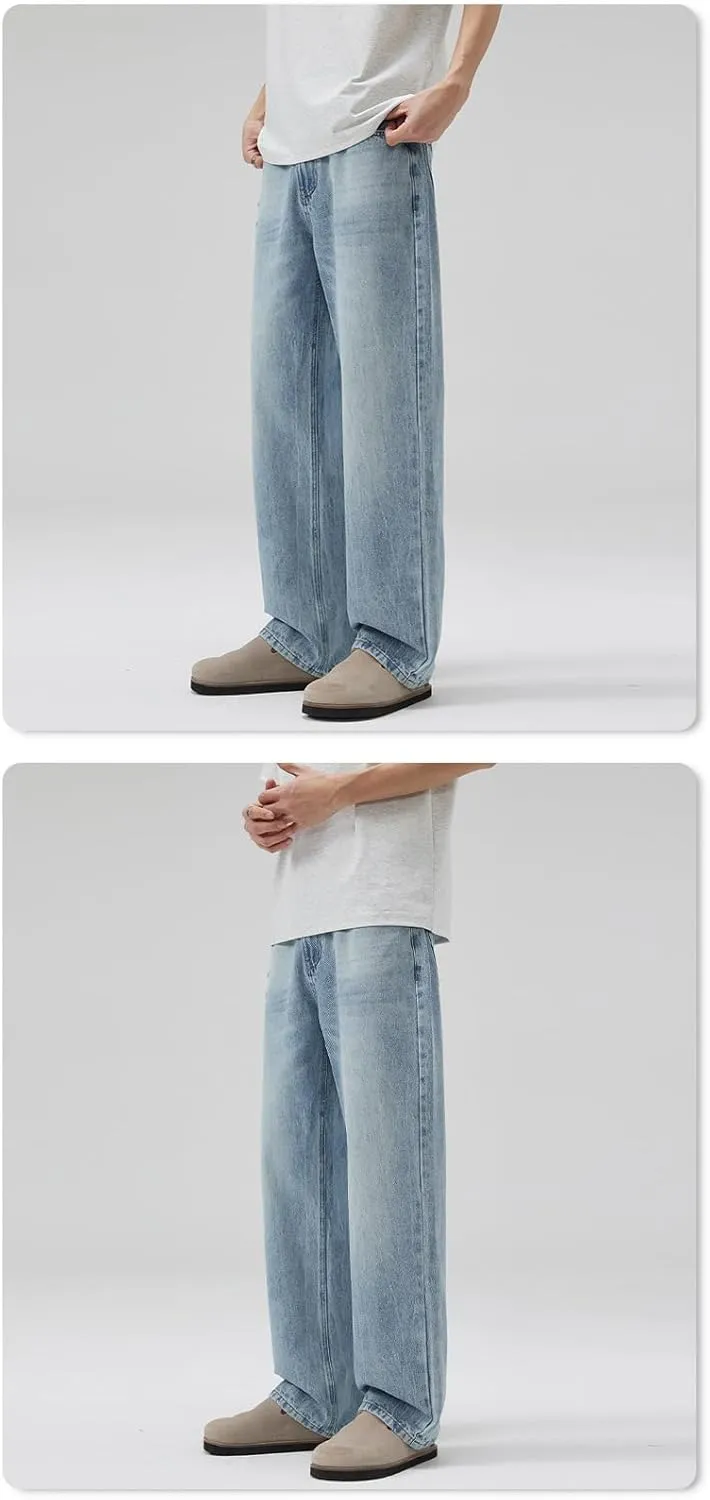 Men's Jeans Spring Loose Fit Straight Leg Work Pants
