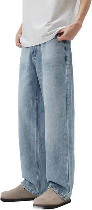Men's Jeans Spring Loose Fit Straight Leg Work Pants