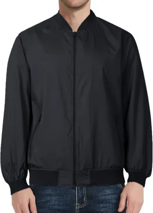 Men's Lightweight Bomber Jacket Spring Fall Causal Fashion Flight Windbreaker Golf Light Jacket Windproof Zip Up Coat