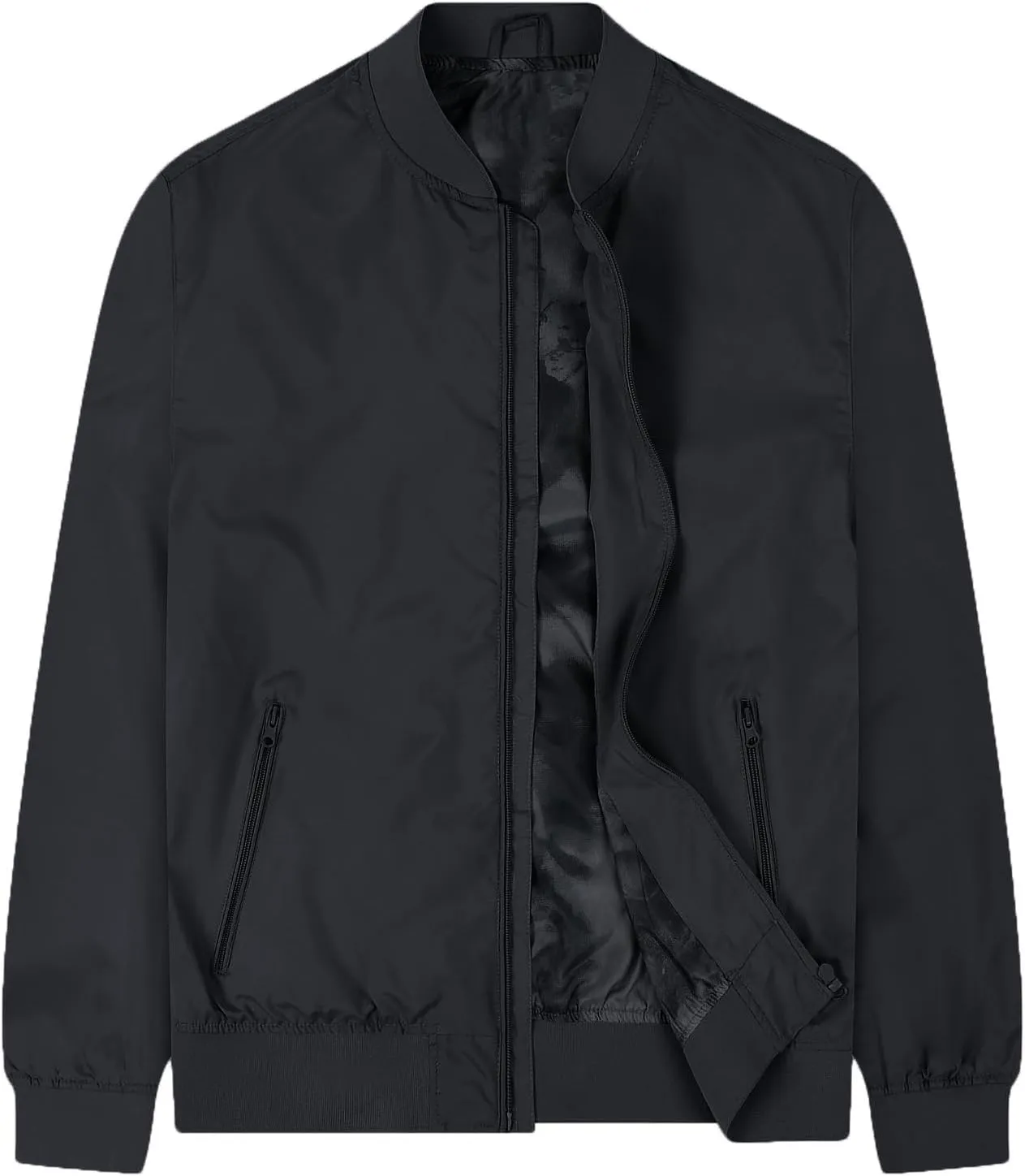 Men's Lightweight Bomber Jacket Spring Fall Causal Fashion Flight Windbreaker Golf Light Jacket Windproof Zip Up Coat