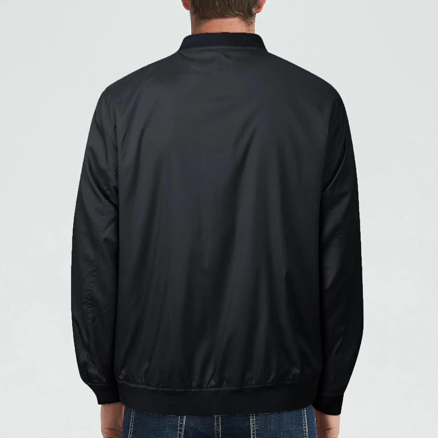 Men's Lightweight Bomber Jacket Spring Fall Causal Fashion Flight Windbreaker Golf Light Jacket Windproof Zip Up Coat
