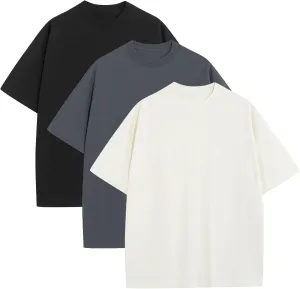 Mens Oversized T-Shirts Fashion Loose Fit Crewneck Tshirt Streetwear Heavyweight Short Sleeve Tee Shirt Gym Workout Tops