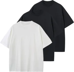 Mens Oversized T-Shirts Fashion Loose Fit Crewneck Tshirt Streetwear Heavyweight Short Sleeve Tee Shirt Gym Workout Tops