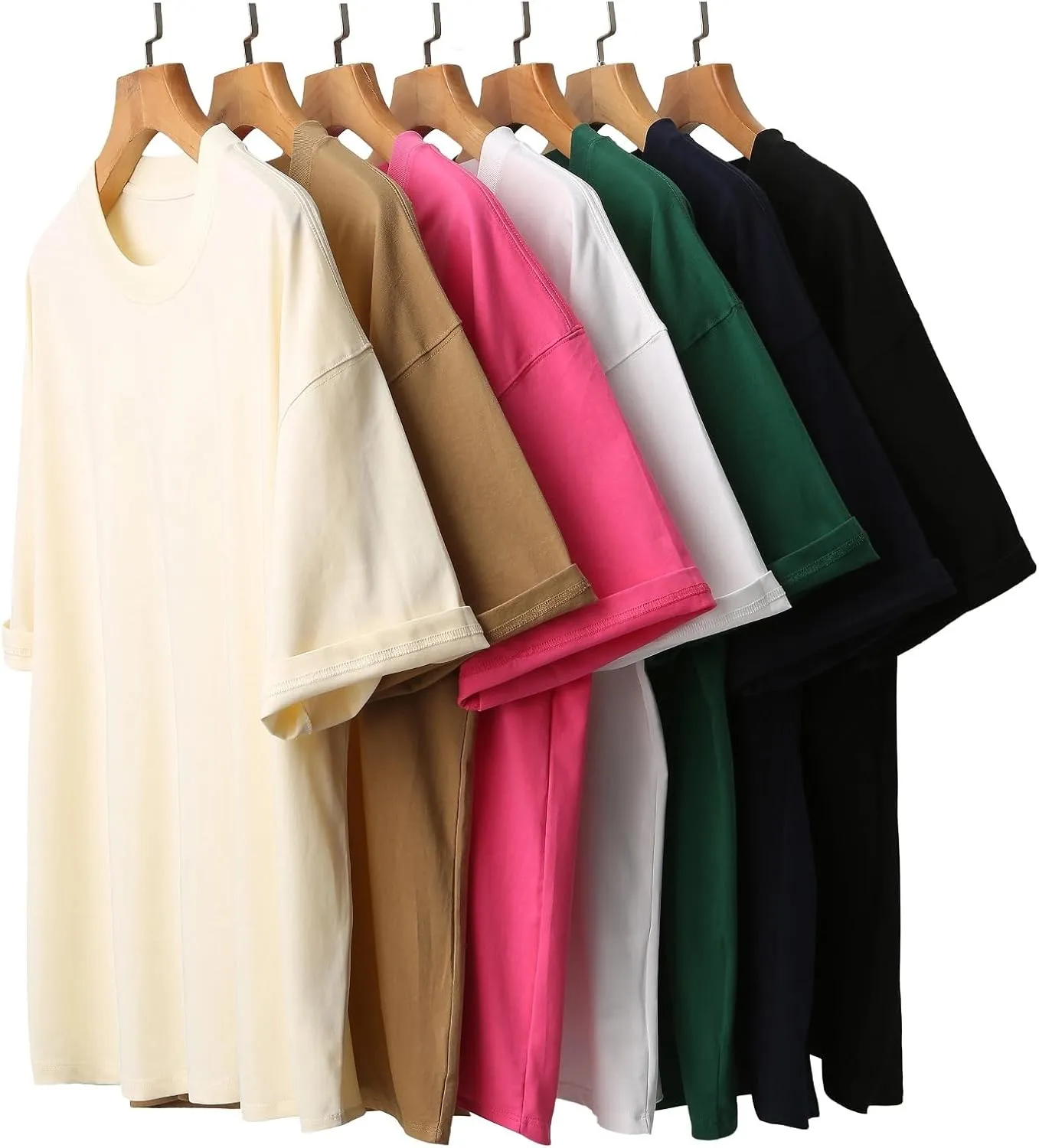 Mens Oversized T-Shirts Fashion Loose Fit Crewneck Tshirt Streetwear Heavyweight Short Sleeve Tee Shirt Gym Workout Tops