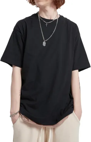 Mens Oversized T-Shirts Fashion Loose Fit Crewneck Tshirt Streetwear Heavyweight Short Sleeve Tee Shirt Gym Workout Tops