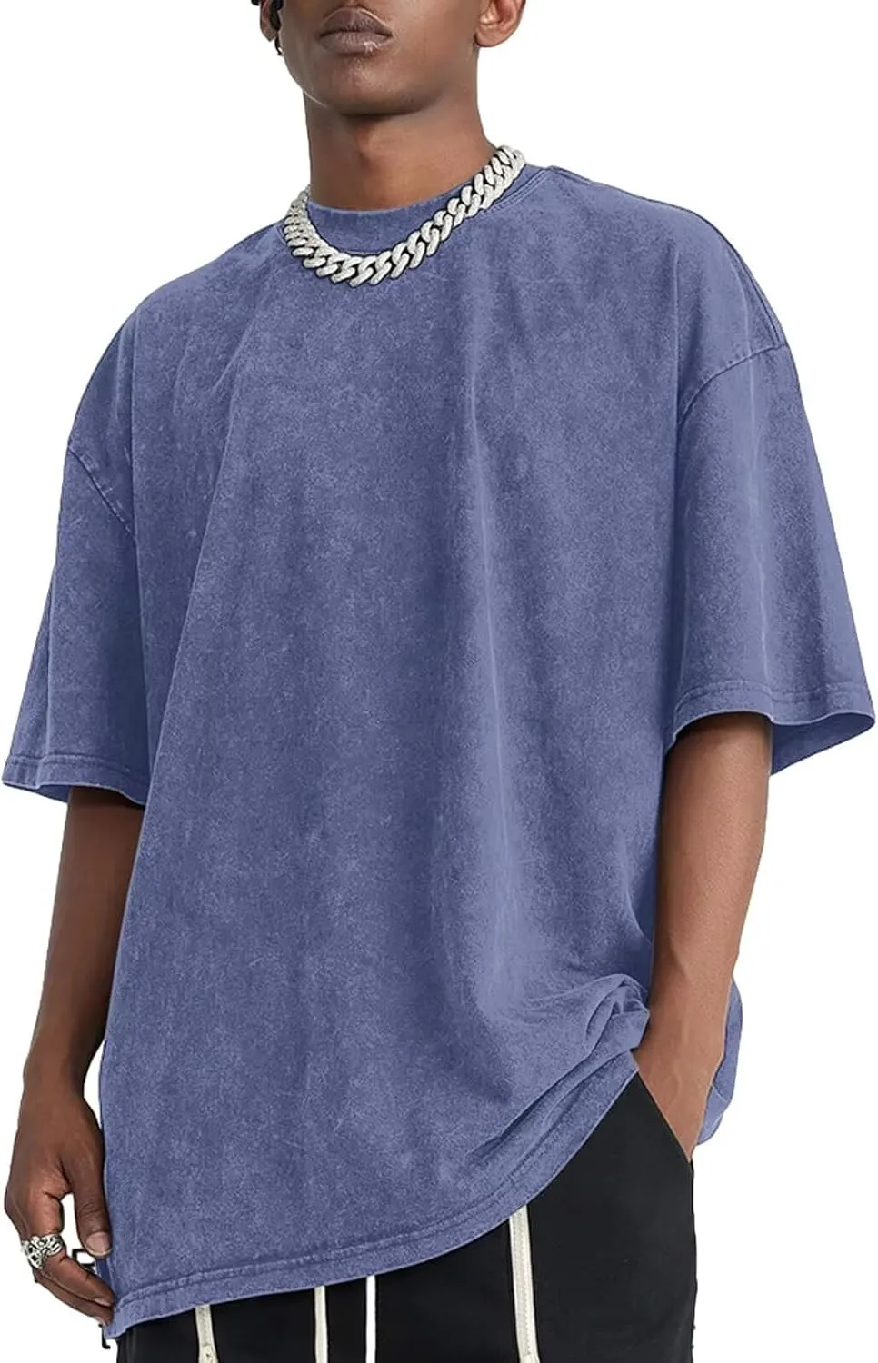 Mens Oversized Tshirts Pack of 4 Cotton Gym Vintage Tees Loose Fit Casual Summer Baggy Washed Unisex Tops LTX002