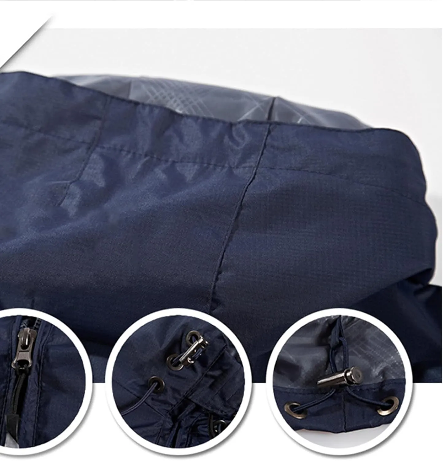 Men's Rain Jacket with Hooded Spring Summer Water Resistant Windbreaker Tactical Hiking Travel Camping Outdoor Raincoat