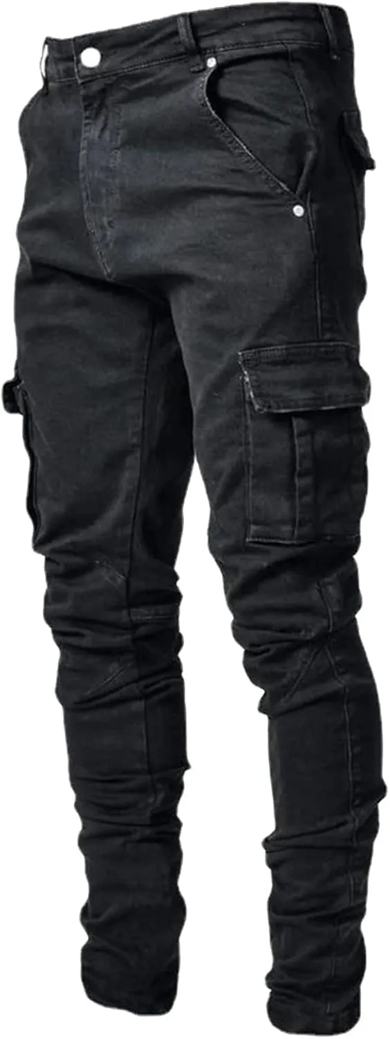 Men's Relaxed Fit Jeans Slim Fit Casual Tapered Jeans Straight Leg Tapered Leg Jeans Stretch Denim Pants