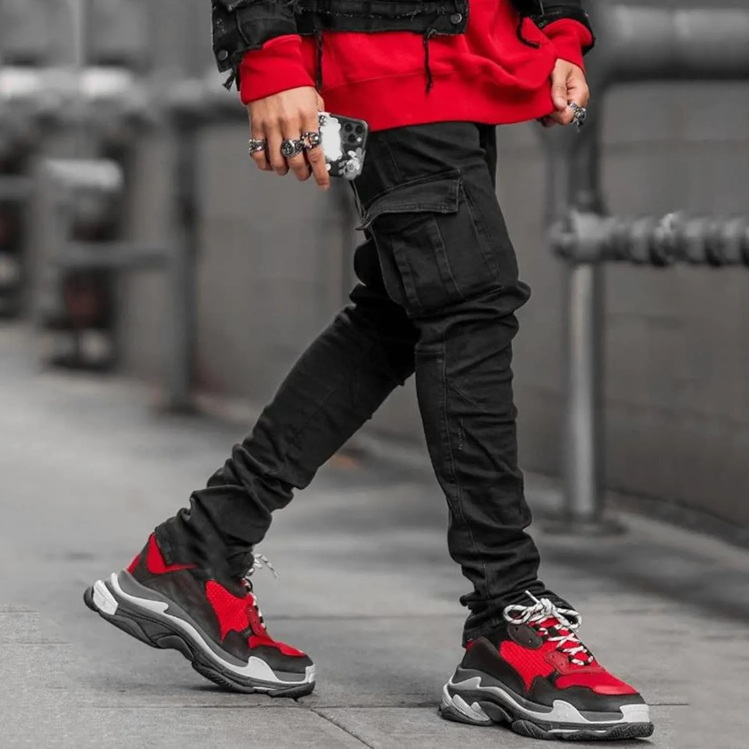 Men's Relaxed Fit Jeans Slim Fit Casual Tapered Jeans Straight Leg Tapered Leg Jeans Stretch Denim Pants