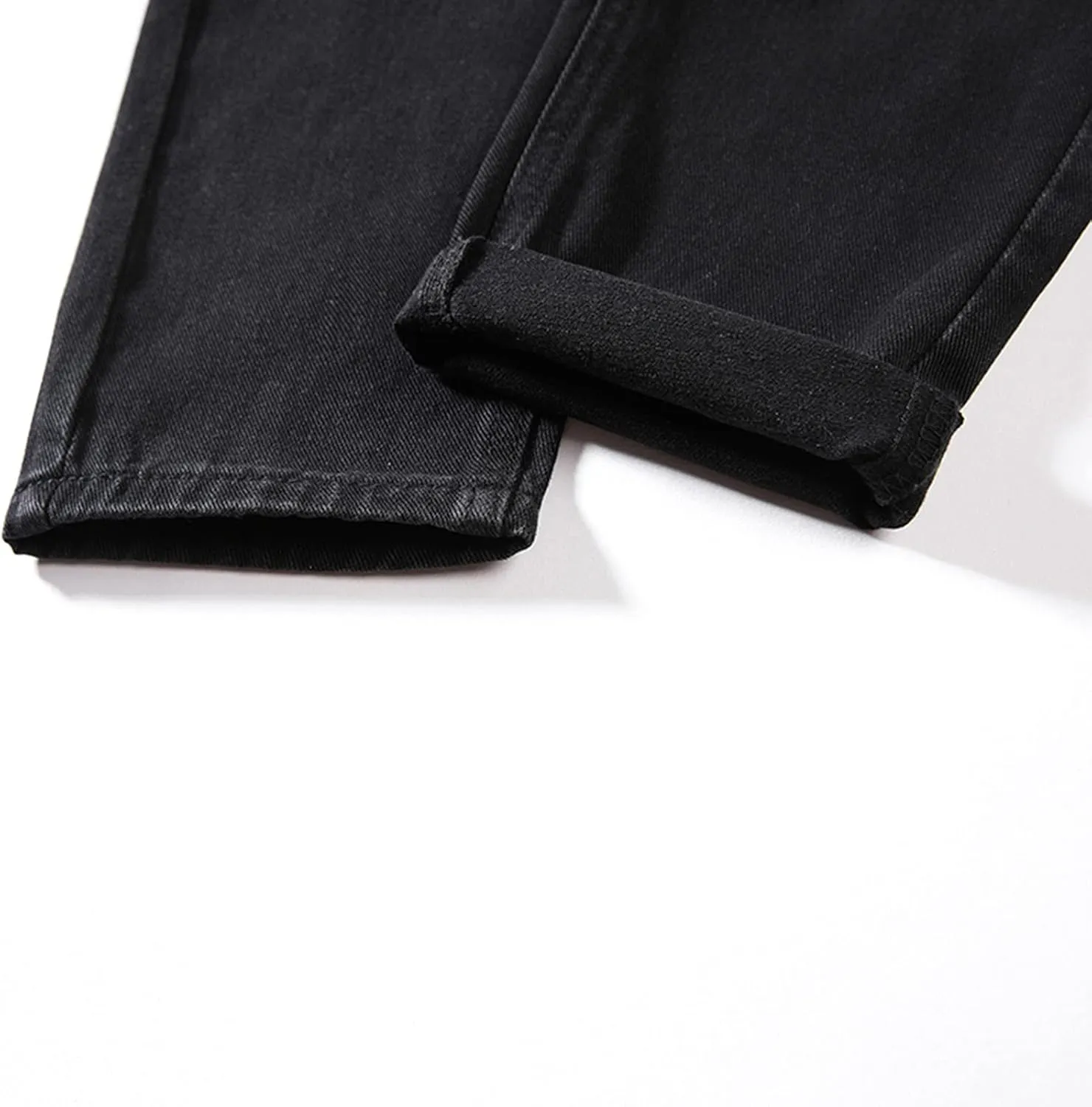 Men's Relaxed Fit Tapered Jeans Stackable Straight Leg Jeans Distressed Destroyed Regular Straight Leg Denim Pants