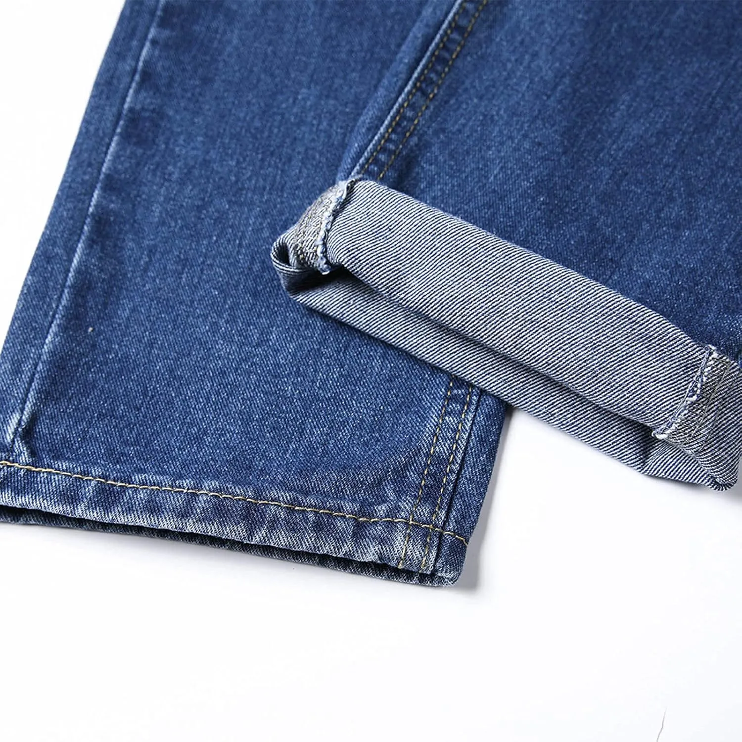 Men's Relaxed Fit Tapered Jeans Stackable Straight Leg Jeans Distressed Destroyed Regular Straight Leg Denim Pants