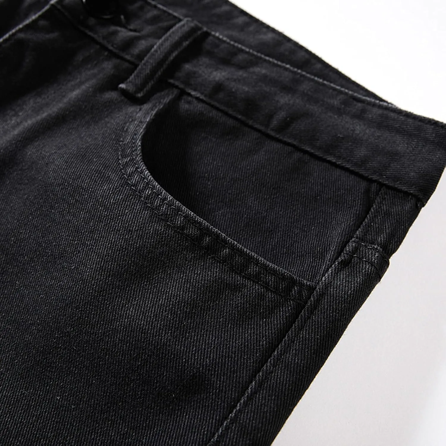 Men's Relaxed Fit Tapered Jeans Stackable Straight Leg Jeans Distressed Destroyed Regular Straight Leg Denim Pants