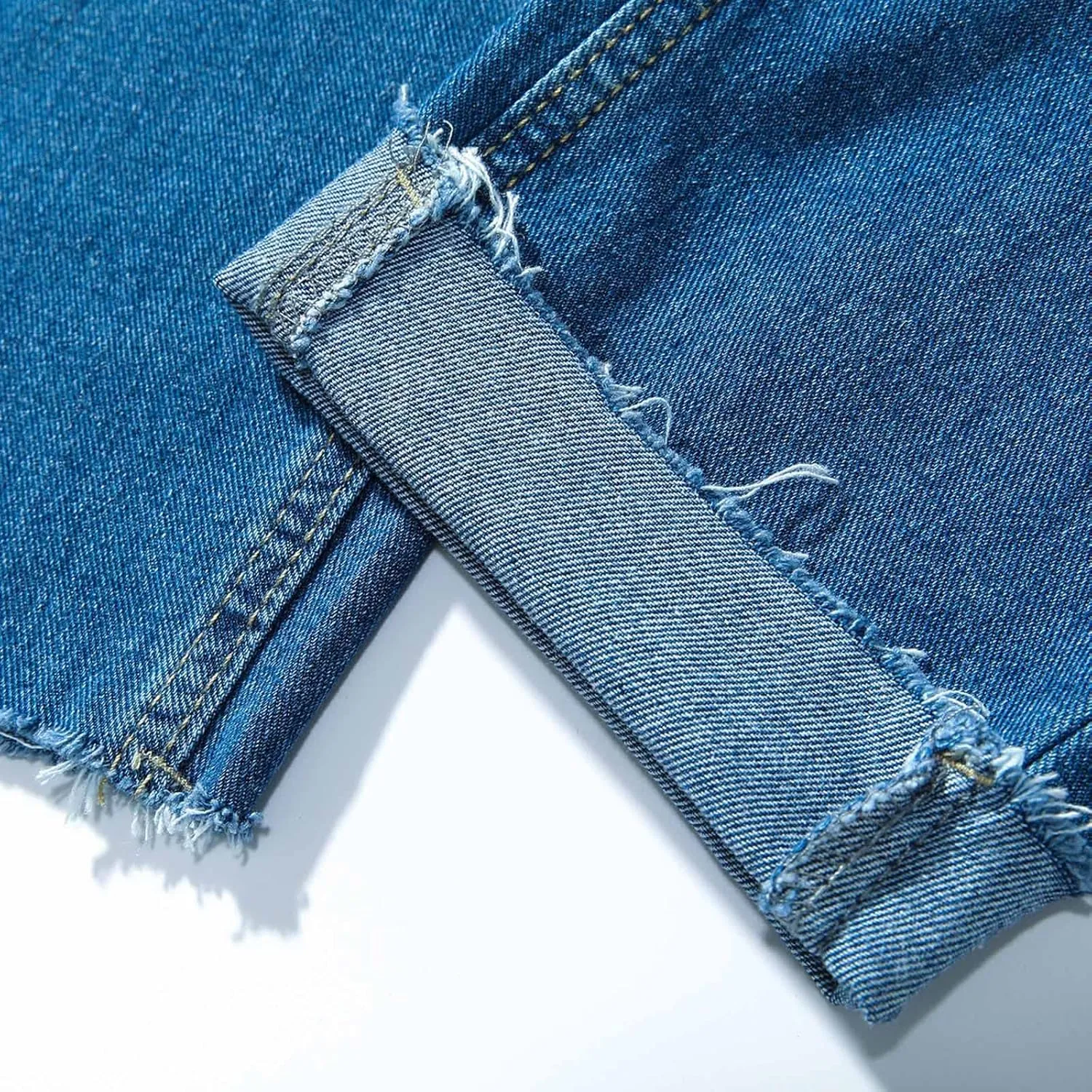 Men's Relaxed Fit Tapered Jeans Stackable Straight Leg Jeans Distressed Destroyed Regular Straight Leg Denim Pants