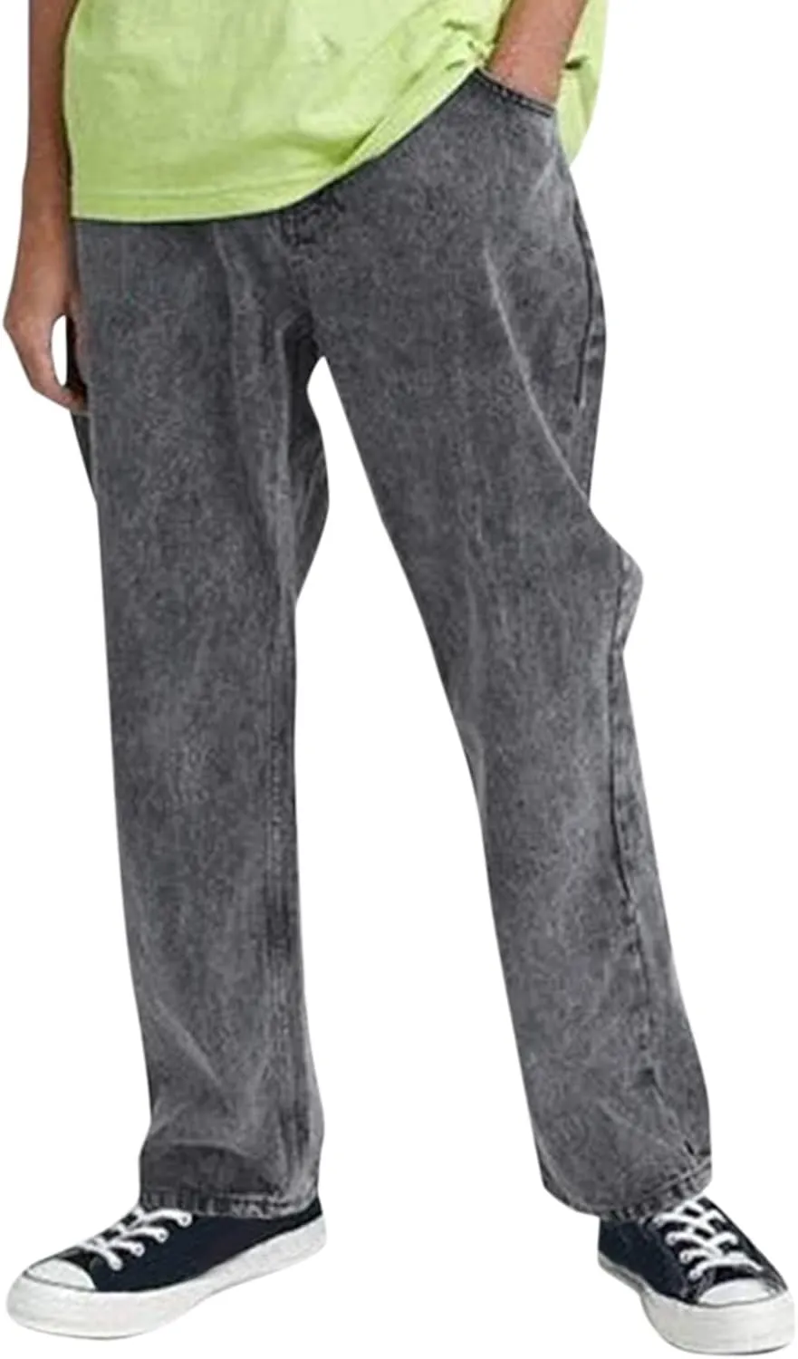 Men's Relaxed Fit Tapered Jeans Stackable Straight Leg Jeans Distressed Destroyed Regular Straight Leg Denim Pants