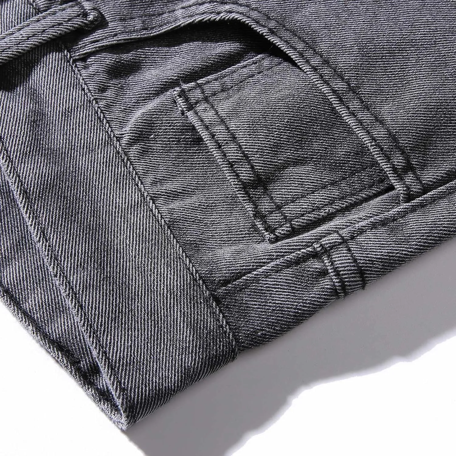Men's Relaxed Fit Tapered Jeans Stackable Straight Leg Jeans Distressed Destroyed Regular Straight Leg Denim Pants