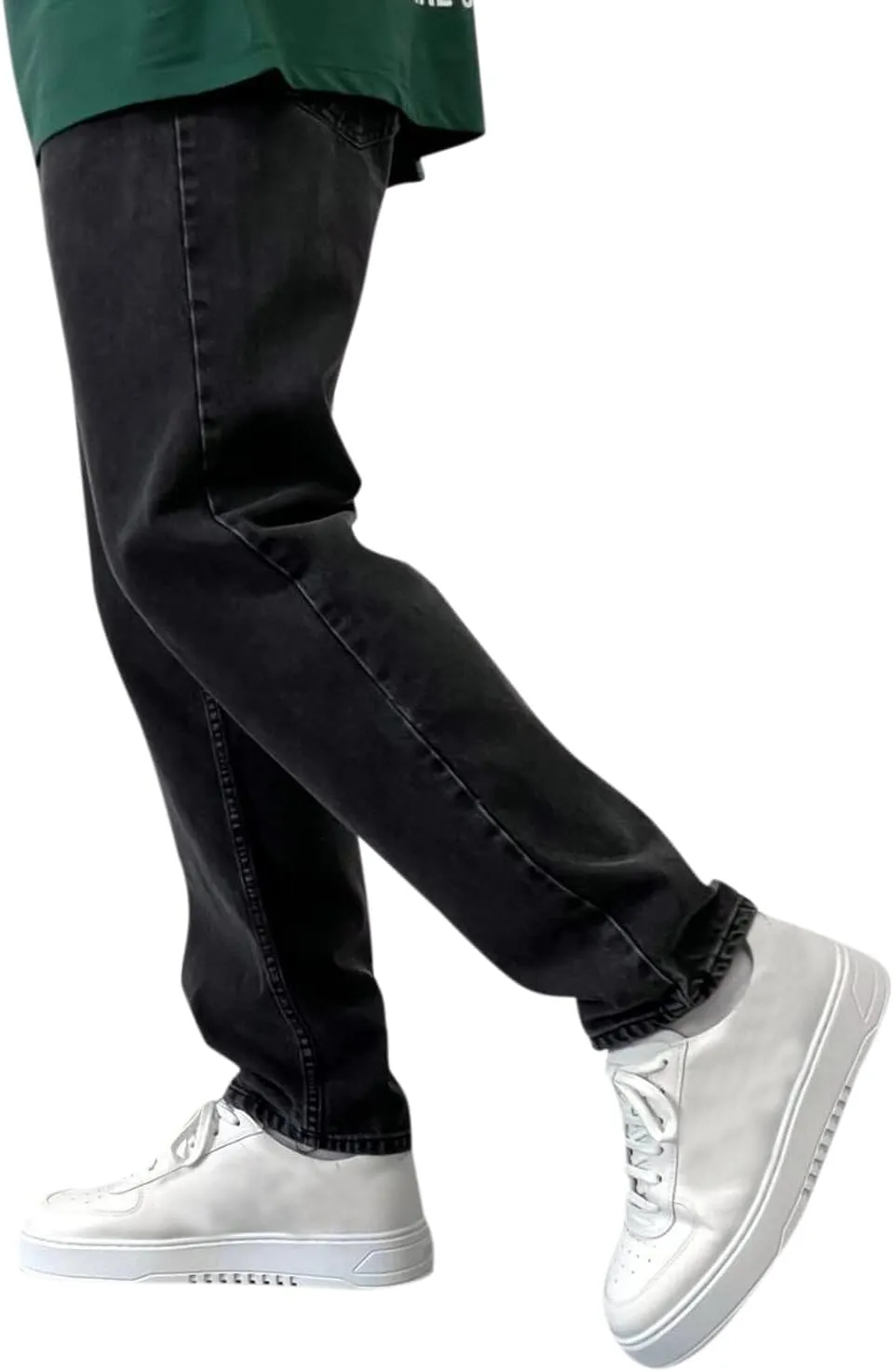 Men's Relaxed Fit Tapered Jeans Stackable Straight Leg Jeans Distressed Destroyed Regular Straight Leg Denim Pants