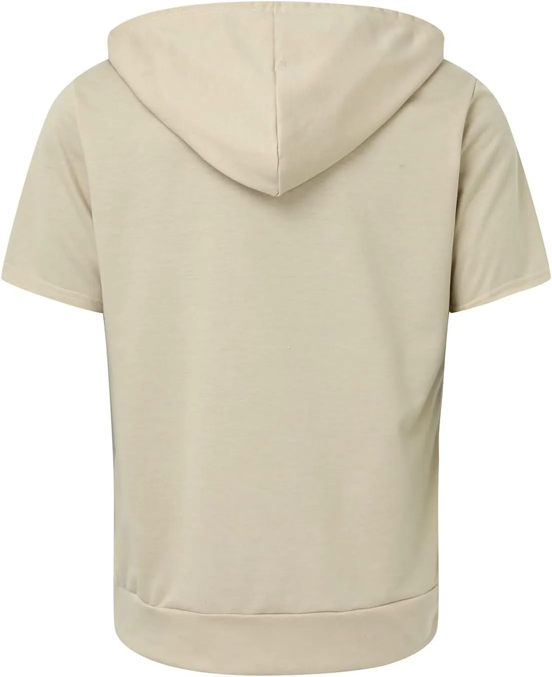 Men's Short Sleeve Hoodies T-Shirt Athletic Workout Muscle Tops Hip Hop Street Hooded Shirts Summer Solid Color Tees