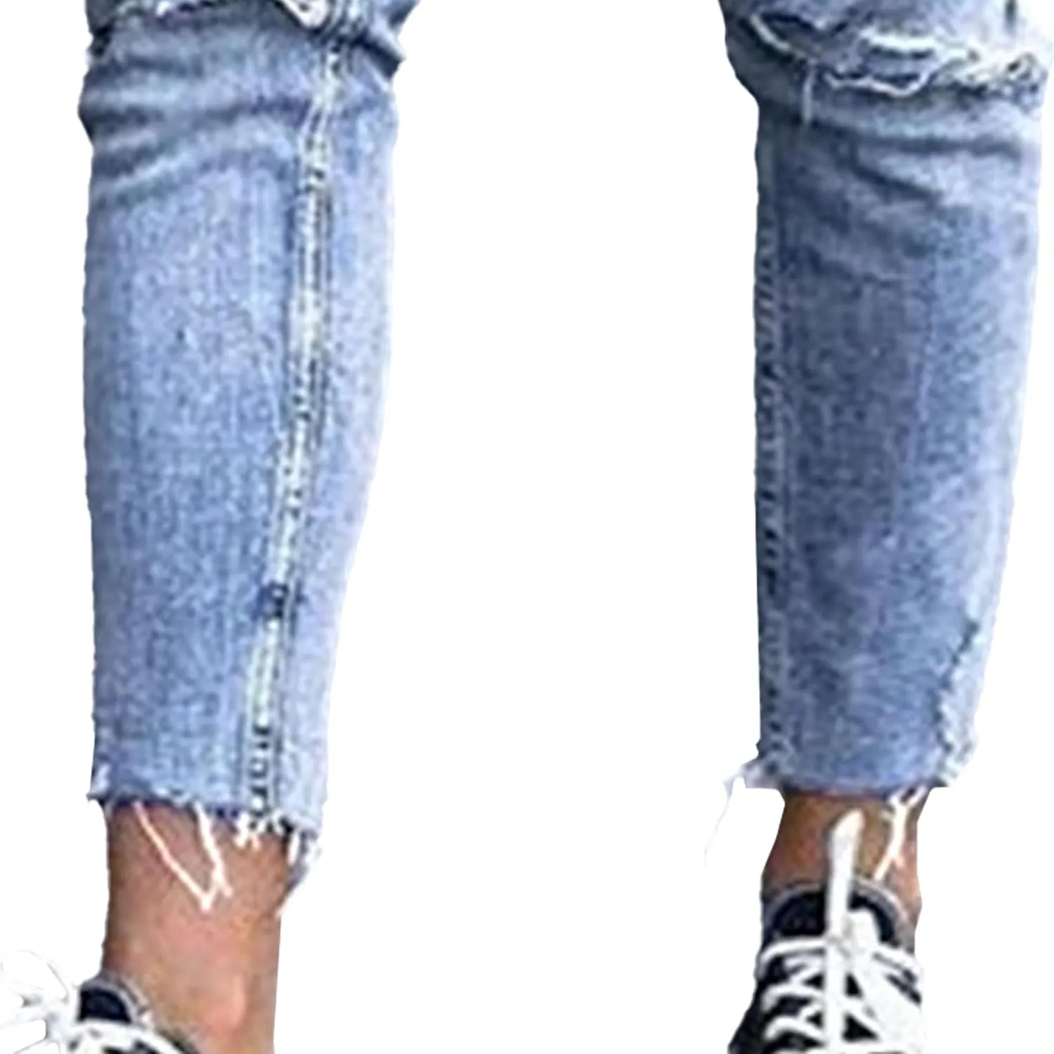 Men's Skinny Ripped Casual Tapered Jeans Destroyed Comfort Streetwear Denim Pants Slim Fit Washed Jeans Trouser