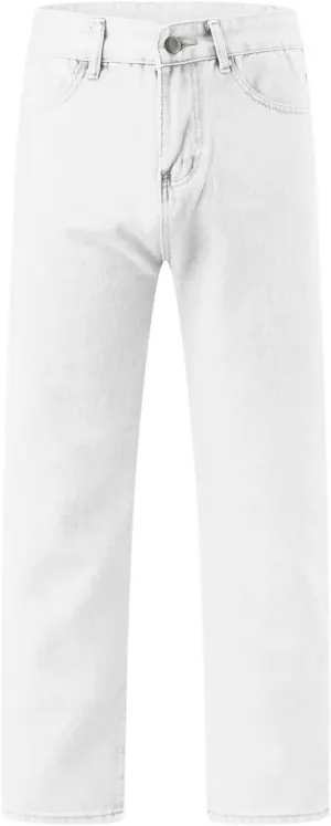 Mens Stretch Jeans Relaxed Fit Work Jeans Comfortable Stretch Denim Tactical Jeans Medium Wash Bottom Jeans