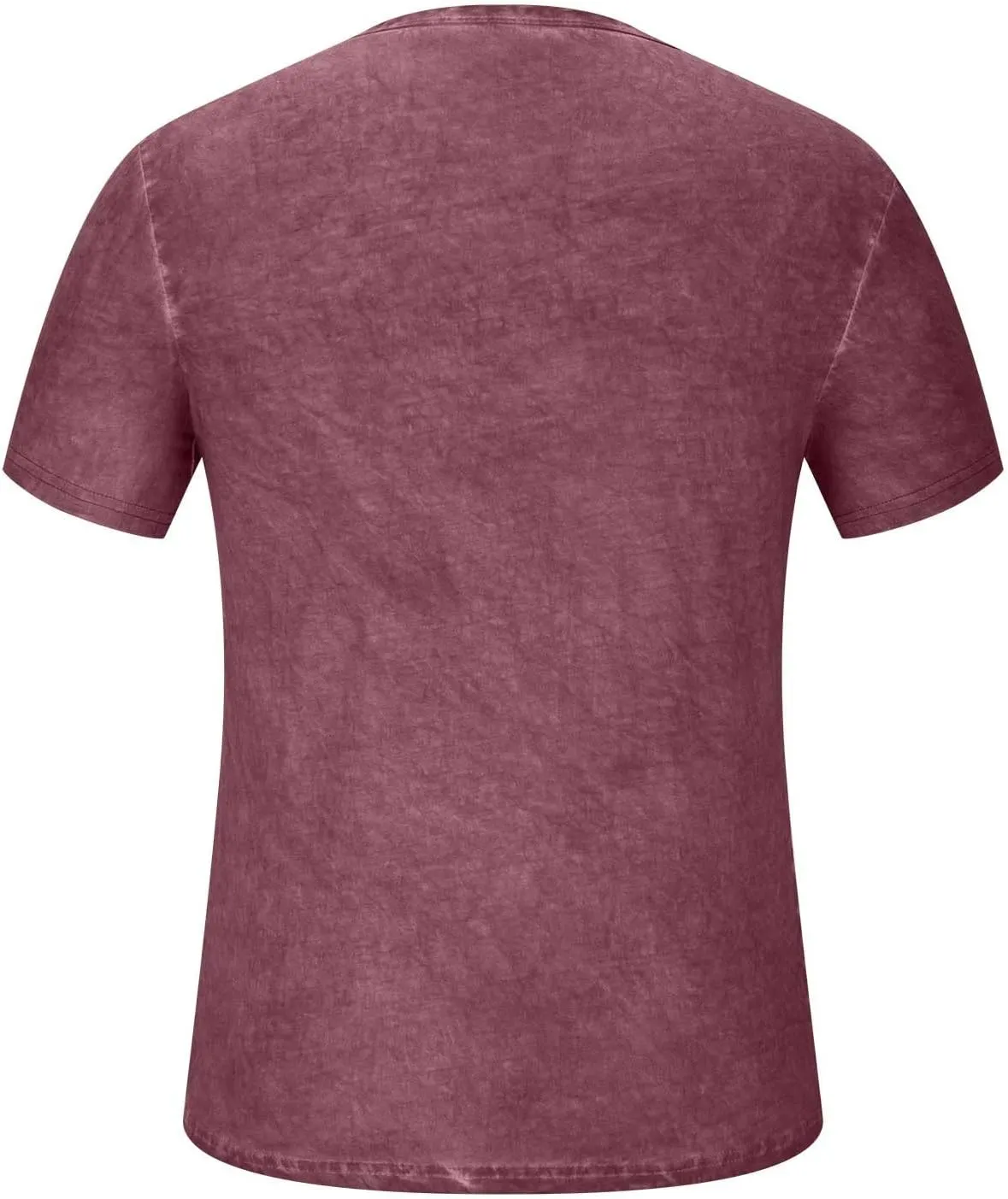 Mens Summer Cotton T-Shirts Loose Short Sleeve Casual Crew Neck Solid Color Blouse Fashion Button Athletic Tops