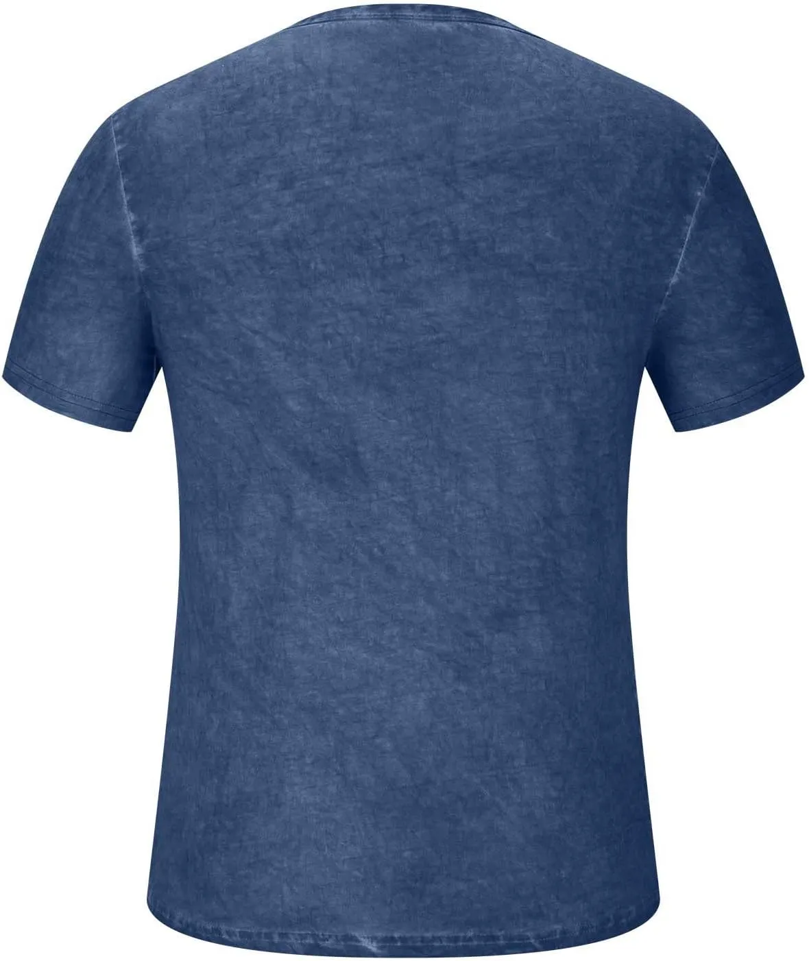Mens Summer Cotton T-Shirts Loose Short Sleeve Casual Crew Neck Solid Color Blouse Fashion Button Athletic Tops