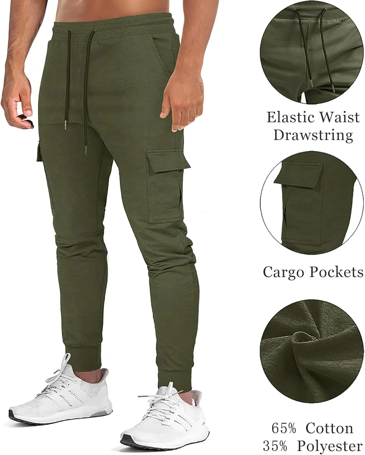 Men's Sweatpants Cargo Joggers Pants Athletic Traning Track Pants Joggers with Pockets