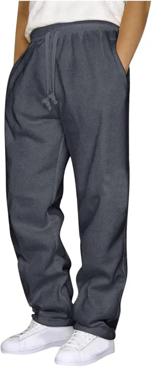 Men's Sweatpants Drawstring Joggers with Pockets Gym Trousers Baggy Lounge Pant Lightweight Sweatpants for Men