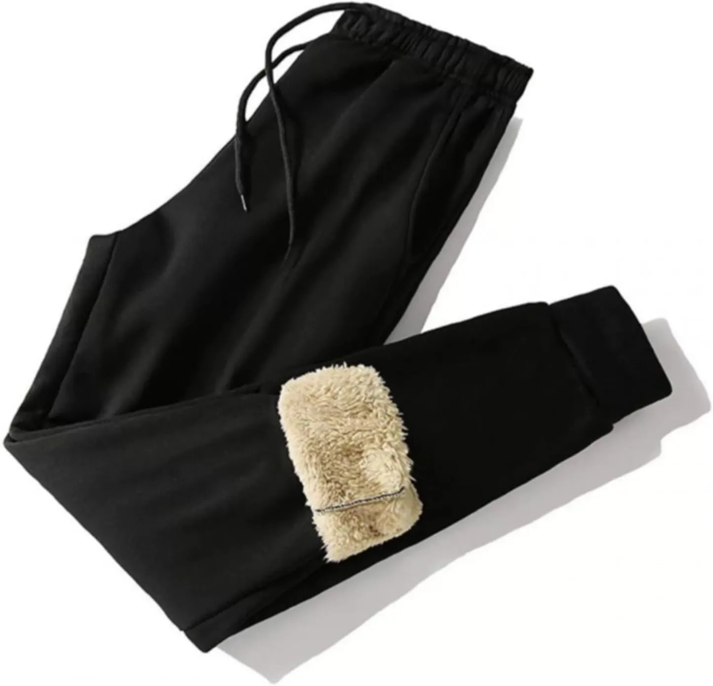 Mens Sweatsuit Sherpa Lined 2 Piece Sweatshirts Set Hooded Pullovers Fleece Sweatpants Winter Warm Thermal Tracksuits