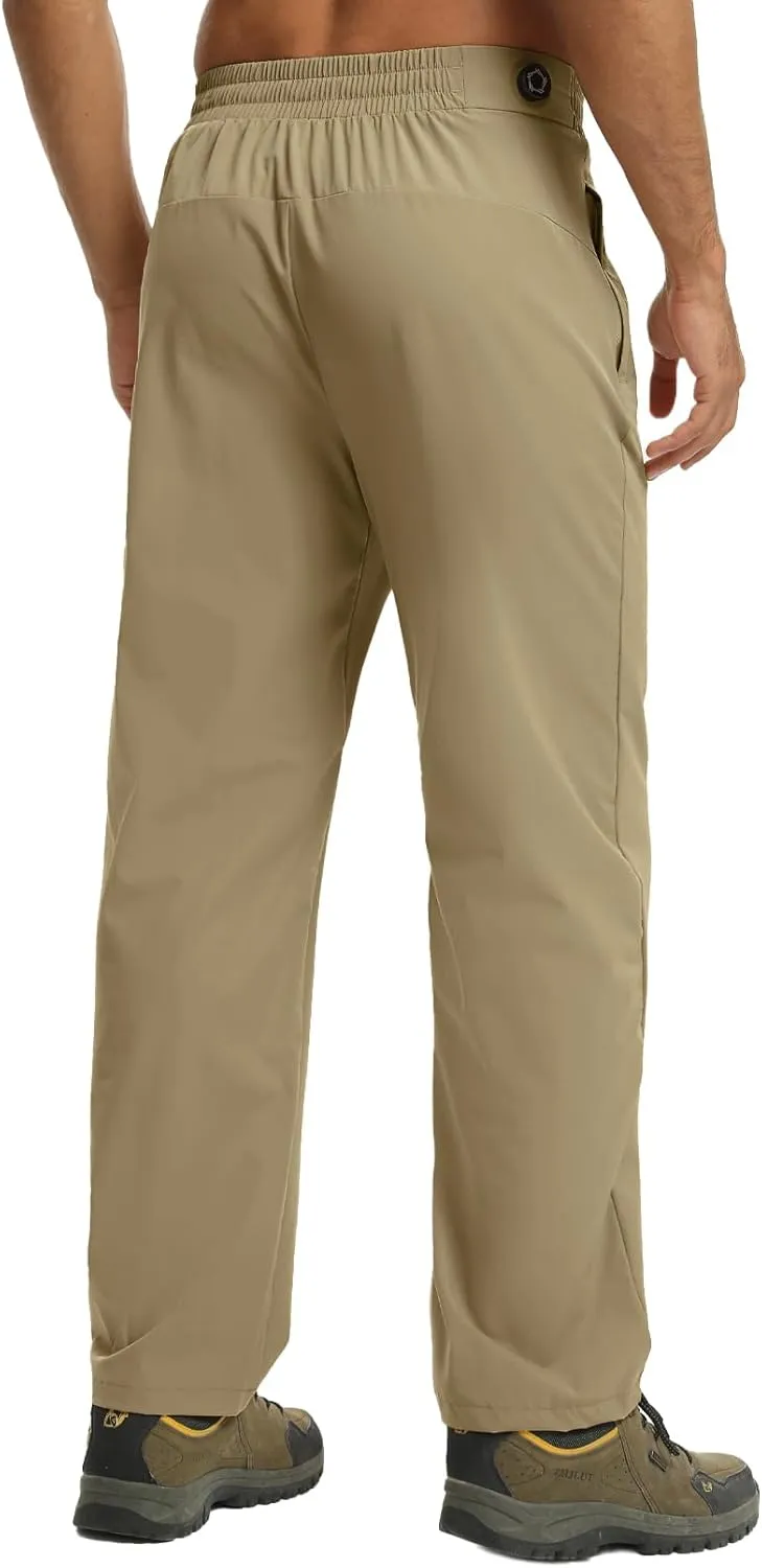 Mens Track Pants Quick Dry Lightweight Joggers Athletic Running Pants Zipper Pockets
