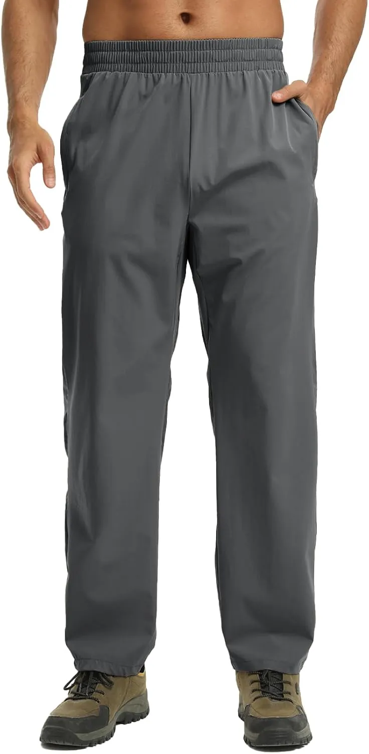 Mens Track Pants Quick Dry Lightweight Joggers Athletic Running Pants Zipper Pockets