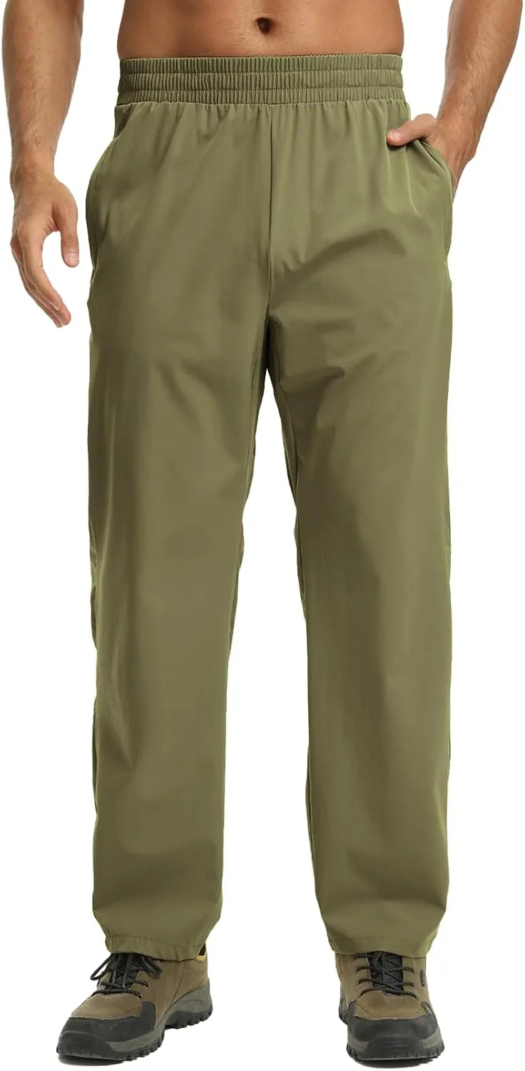 Mens Track Pants Quick Dry Lightweight Joggers Athletic Running Pants Zipper Pockets