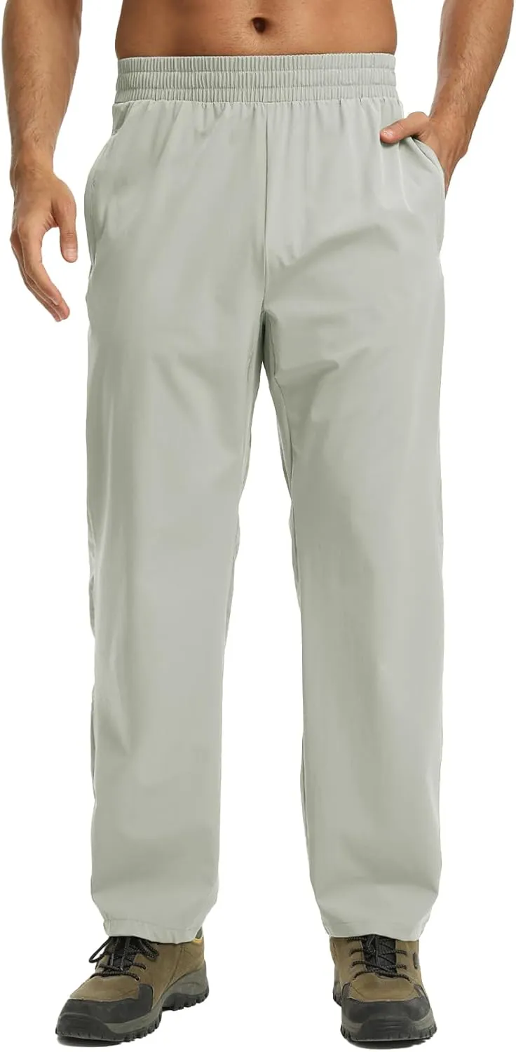 Mens Track Pants Quick Dry Lightweight Joggers Athletic Running Pants Zipper Pockets