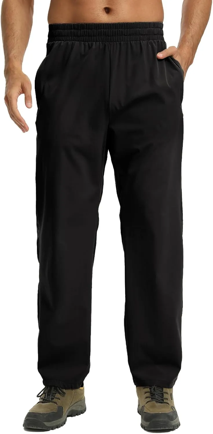Mens Track Pants Quick Dry Lightweight Joggers Athletic Running Pants Zipper Pockets