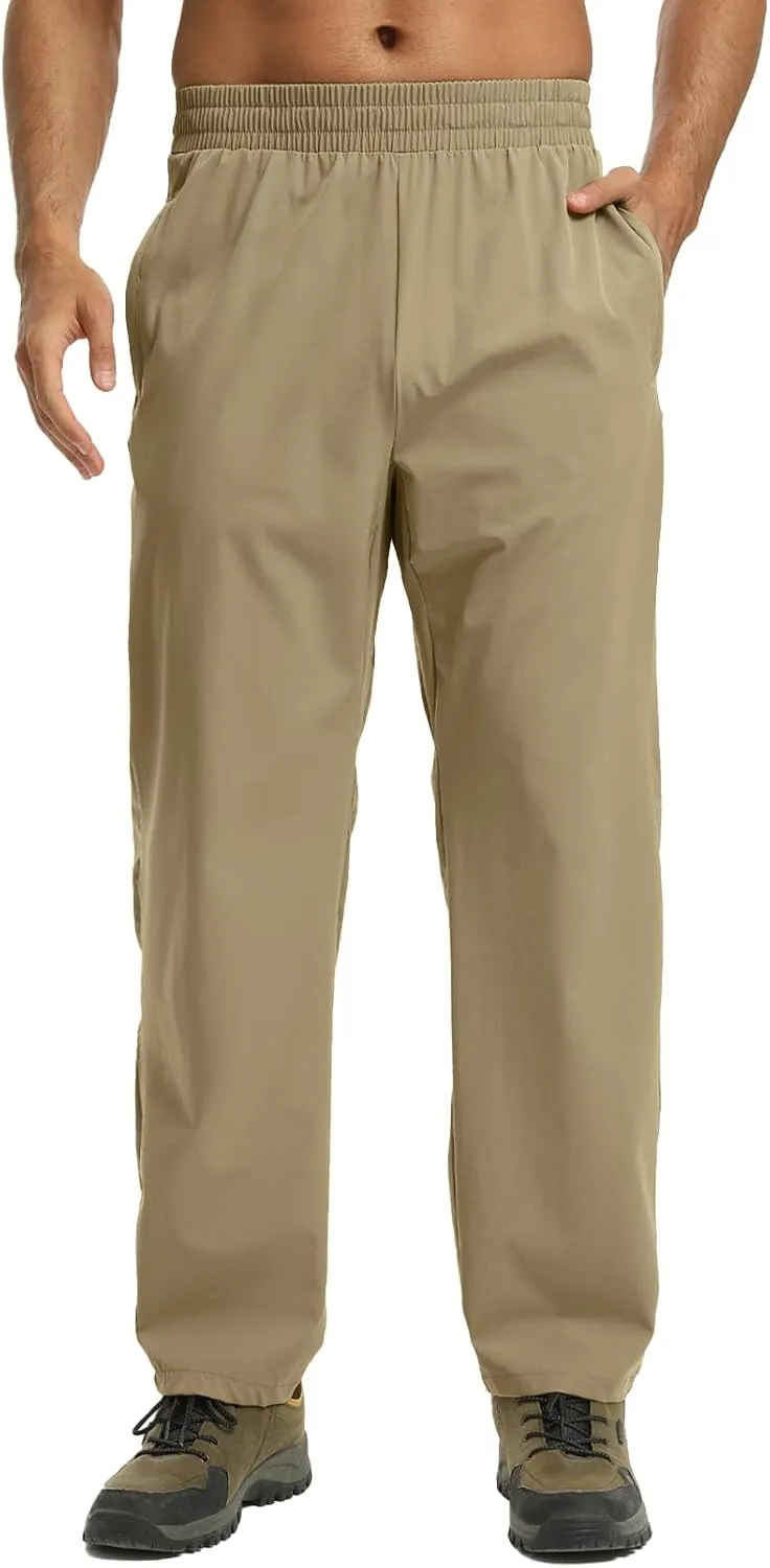 Mens Track Pants Quick Dry Lightweight Joggers Athletic Running Pants Zipper Pockets