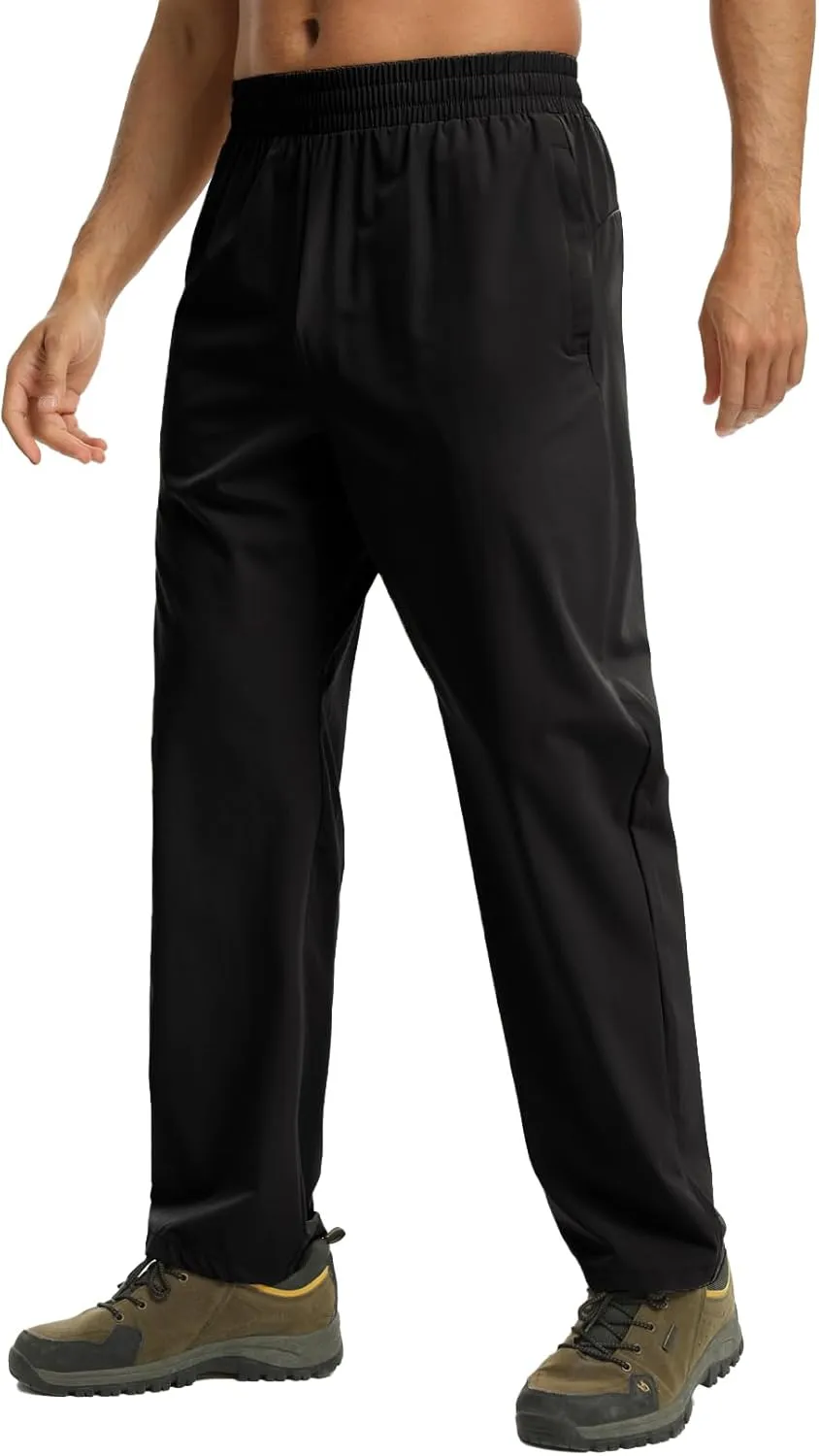 Mens Track Pants Quick Dry Lightweight Joggers Athletic Running Pants Zipper Pockets