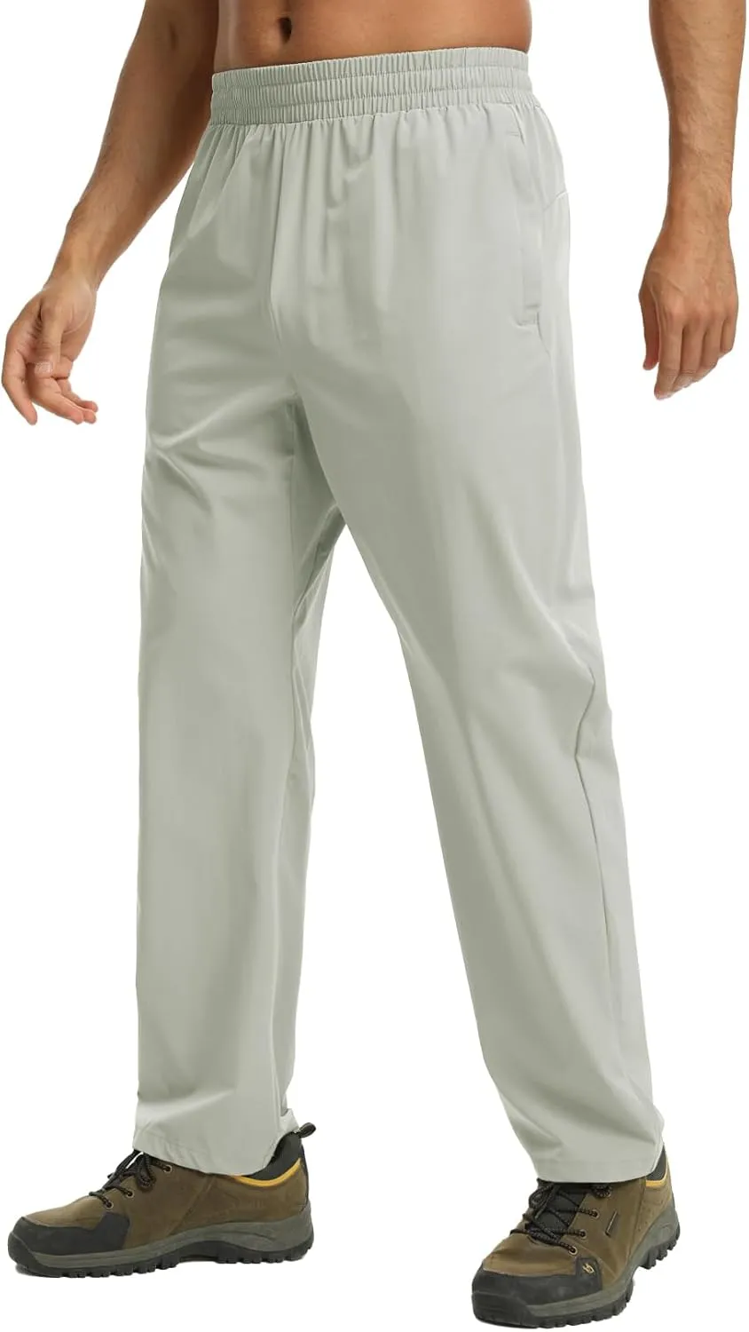 Mens Track Pants Quick Dry Lightweight Joggers Athletic Running Pants Zipper Pockets
