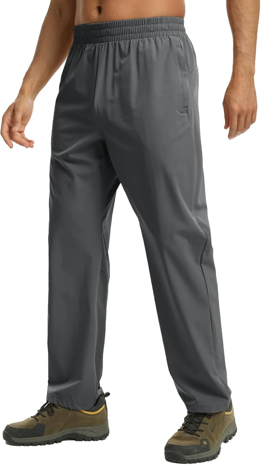 Mens Track Pants Quick Dry Lightweight Joggers Athletic Running Pants Zipper Pockets