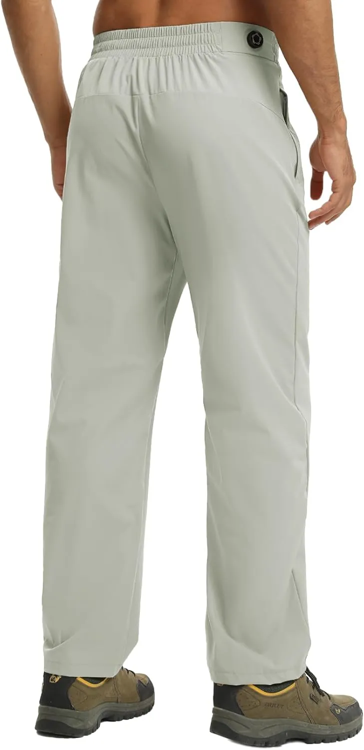 Mens Track Pants Quick Dry Lightweight Joggers Athletic Running Pants Zipper Pockets