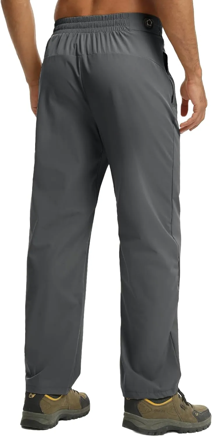 Mens Track Pants Quick Dry Lightweight Joggers Athletic Running Pants Zipper Pockets
