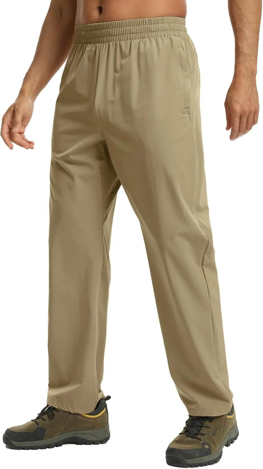 Mens Track Pants Quick Dry Lightweight Joggers Athletic Running Pants Zipper Pockets
