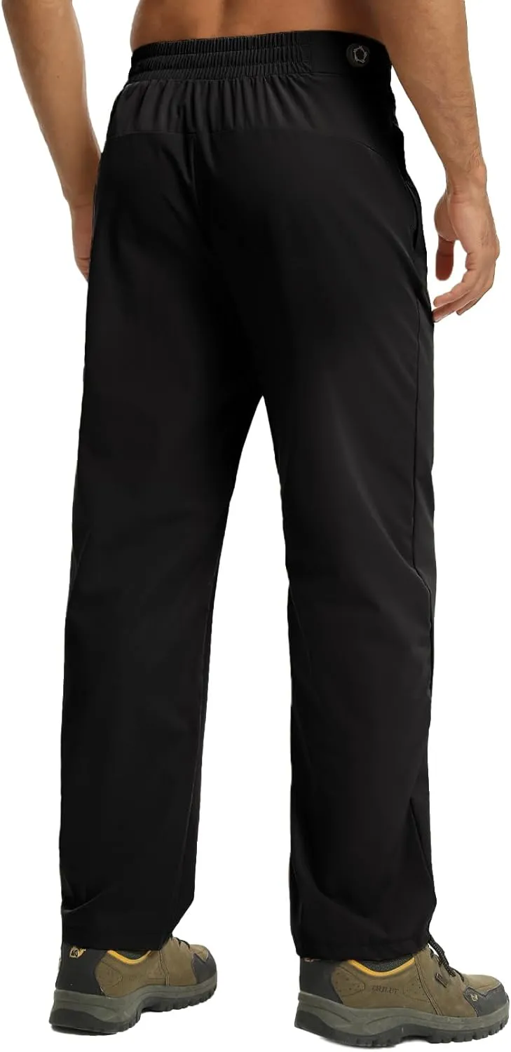 Mens Track Pants Quick Dry Lightweight Joggers Athletic Running Pants Zipper Pockets