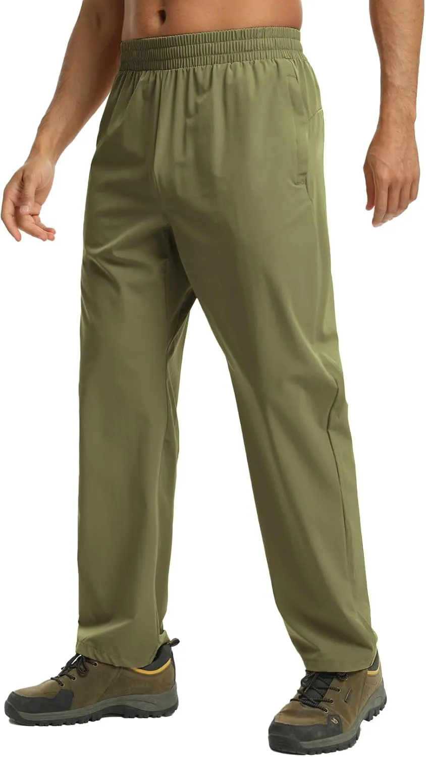 Mens Track Pants Quick Dry Lightweight Joggers Athletic Running Pants Zipper Pockets