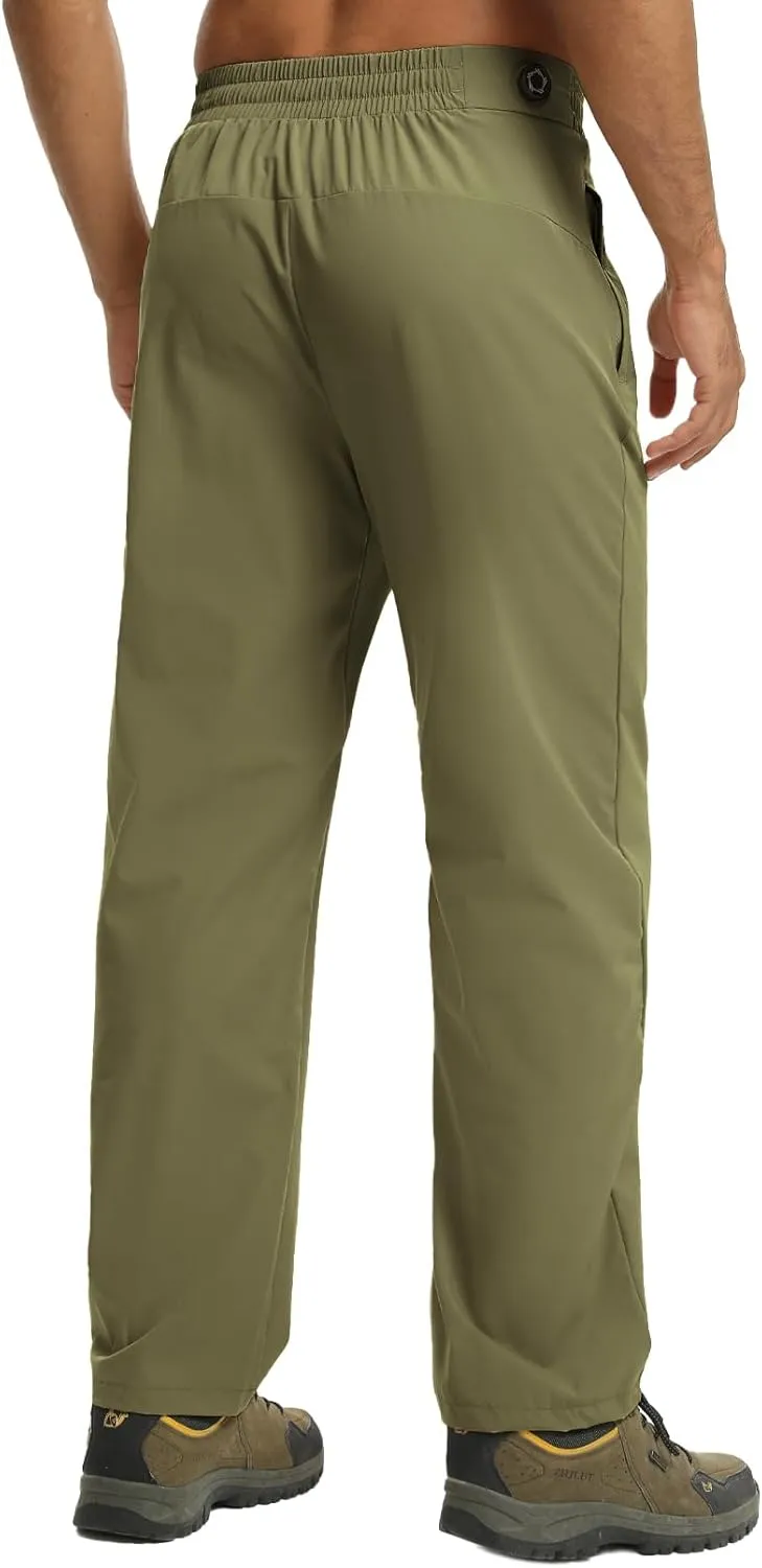 Mens Track Pants Quick Dry Lightweight Joggers Athletic Running Pants Zipper Pockets
